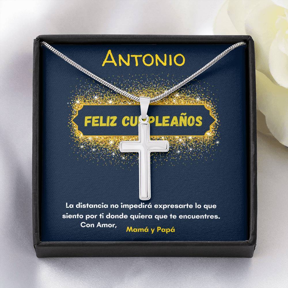 Regalo para celebrar el cumpleaños de tu Hijo - Nieto - Sobrino- ahijado - hermanoCollar con Cruz y tarjeta personalizada. Jewelry/EngravedCross 