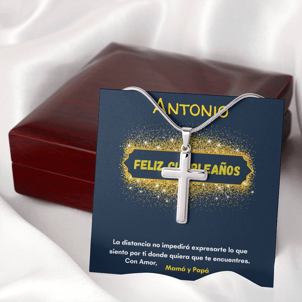 Regalo para celebrar el cumpleaños de tu Hijo - Nieto - Sobrino- ahijado - hermanoCollar con Cruz y tarjeta personalizada. Jewelry/EngravedCross 