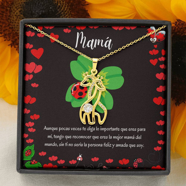 Regalo para dar a Mamá - Collar 2 Jirafas. Personaliza y escribe su nombre o como le dices, Porque ella se merece TODO Jewelry 18K Acabado Oro Amarillo 