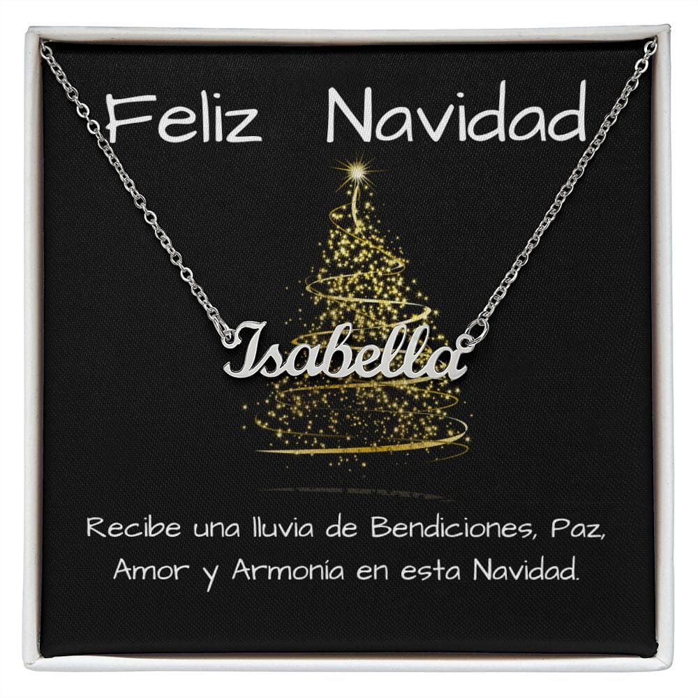Regalo para dar en Navidad a esa persona amada - Collar con nombre Jewelry Acero inoxidable pulido Caja Estándar GRATIS 
