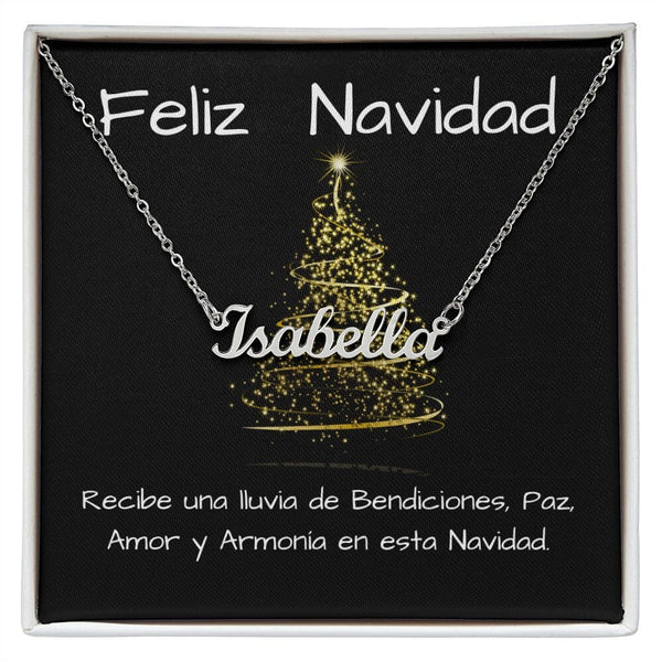 Regalo para dar en Navidad a esa persona amada - Collar con nombre Jewelry Acero inoxidable pulido Caja Estándar GRATIS 