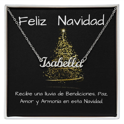 Regalo para dar en Navidad a esa persona amada - Collar con nombre Jewelry Acero inoxidable pulido Caja Estándar GRATIS 