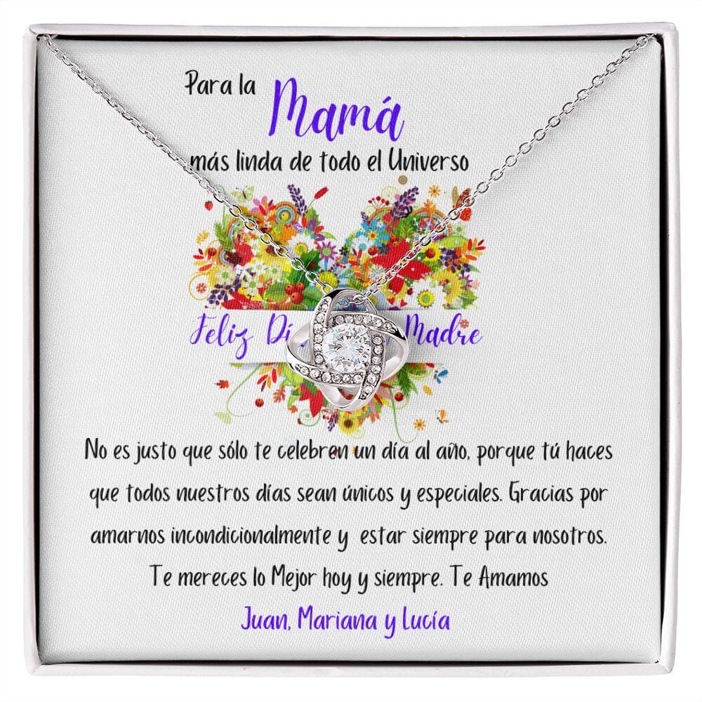 Regalo para Día de la Madre - Collar Nudo de Amor - Para la mamá mas linda del Universo Jewelry/LoveKnot Caja de Regalo Estándar 
