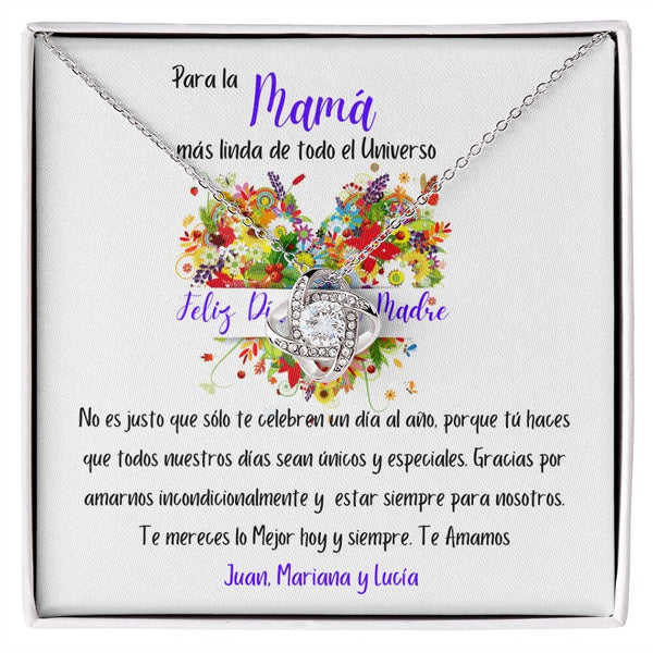 Regalo para Día de la Madre - Collar Nudo de Amor - Para la mamá mas linda del Universo Jewelry/LoveKnot Caja de Regalo Estándar 