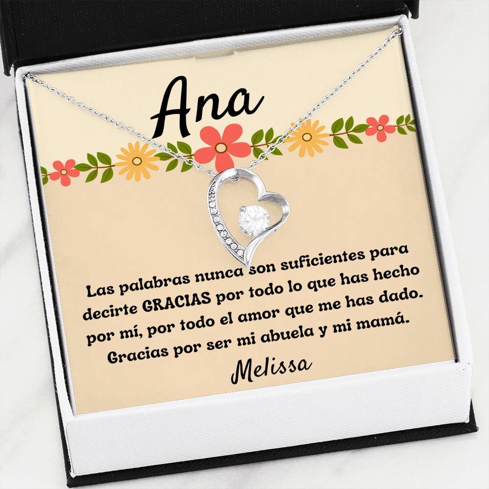 Regalo para Día de la Madre, para una abuela que es tu Mamá - Collar Forever Love con Tarjeta personalizada. Jewelry/ForeverLove 