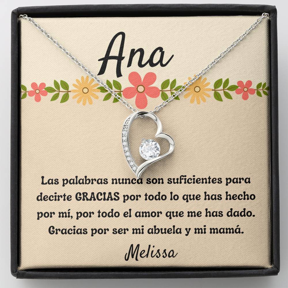 Regalo para Día de la Madre, para una abuela que es tu Mamá - Collar Forever Love con Tarjeta personalizada. Jewelry/ForeverLove 