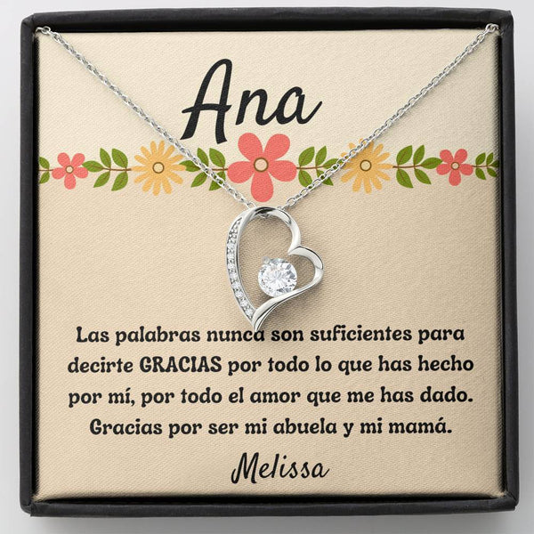 Regalo para Día de la Madre, para una abuela que es tu Mamá - Collar Forever Love con Tarjeta personalizada. Jewelry/ForeverLove 