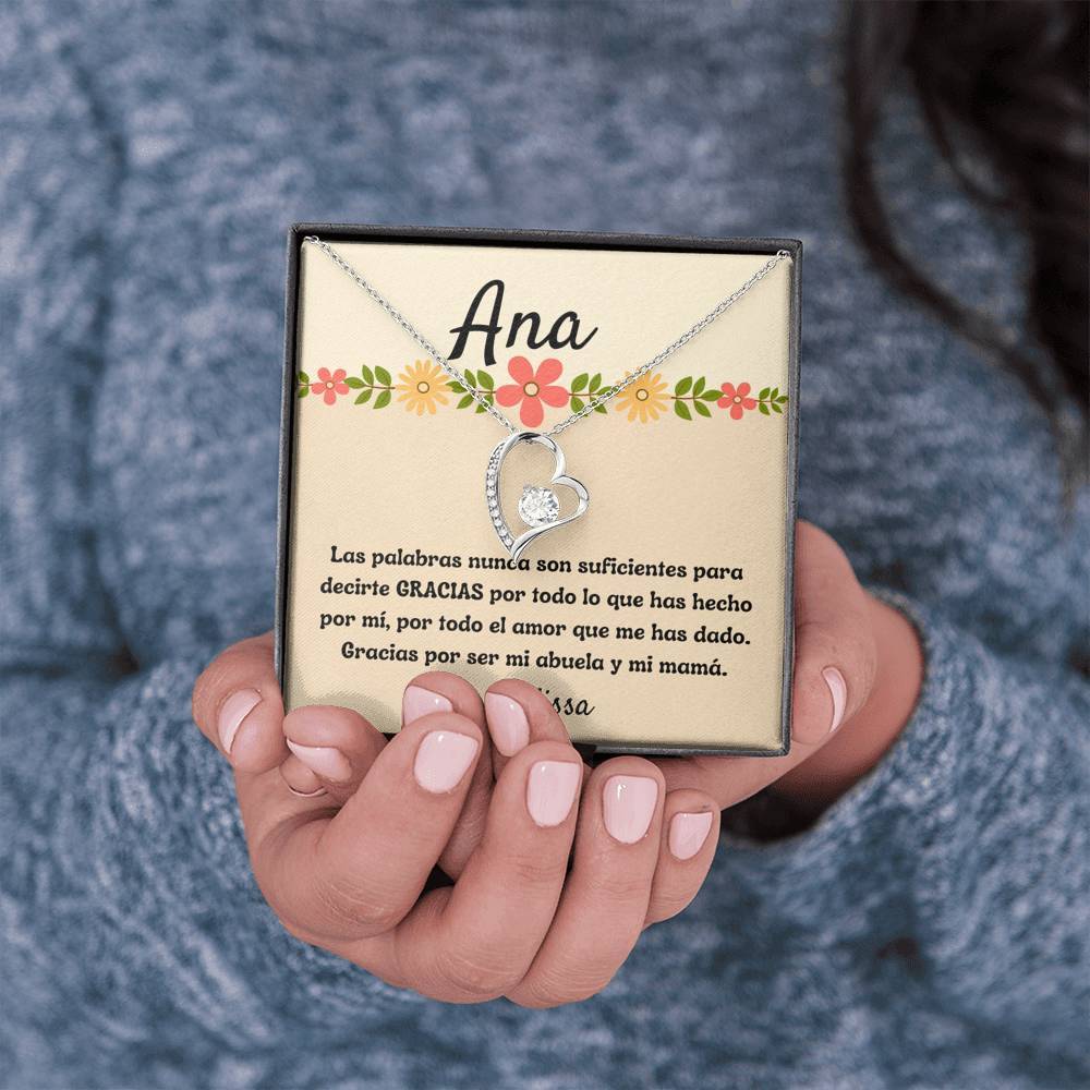Regalo para Día de la Madre, para una abuela que es tu Mamá - Collar Forever Love con Tarjeta personalizada. Jewelry/ForeverLove 