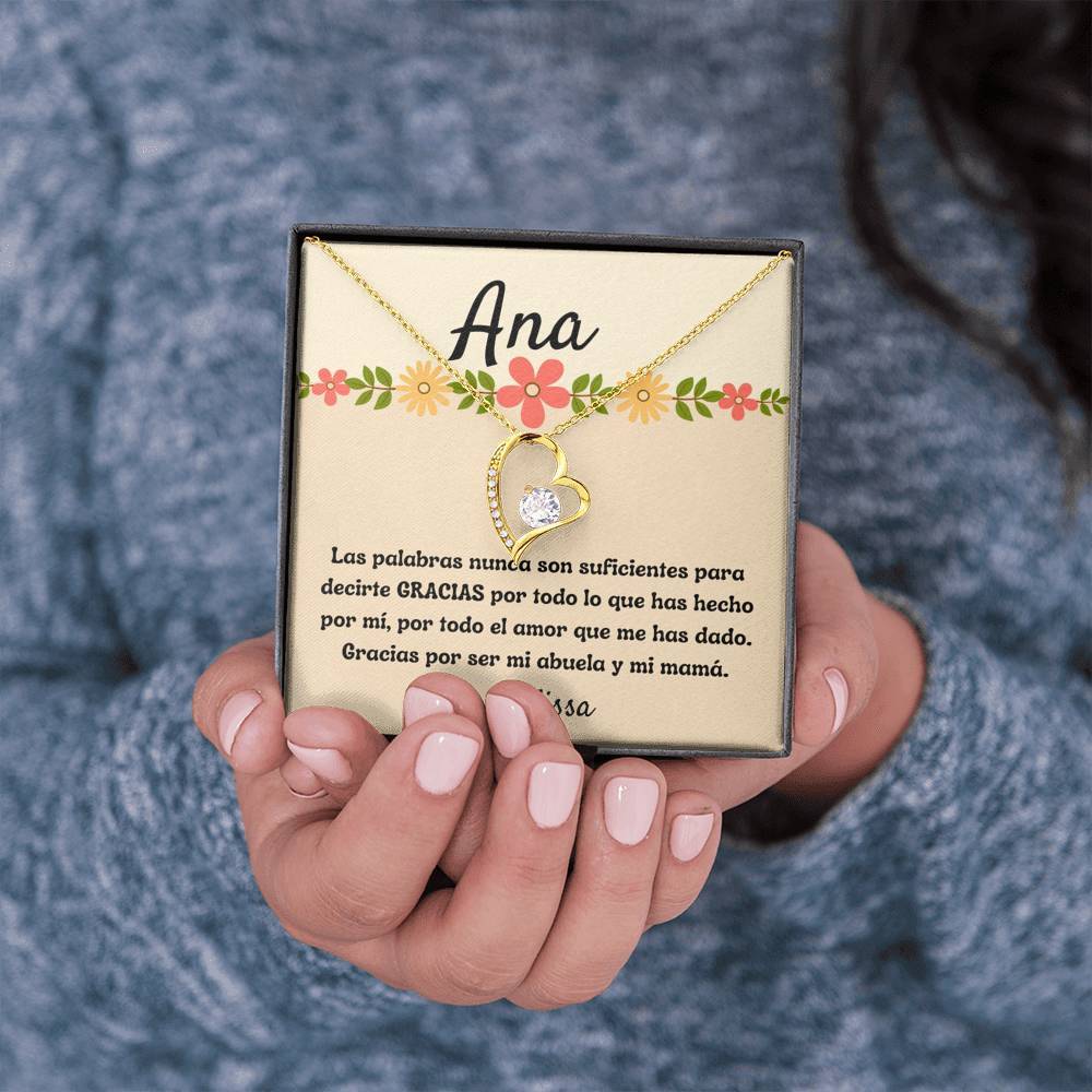 Regalo para Día de la Madre, para una abuela que es tu Mamá - Collar Forever Love con Tarjeta personalizada. Jewelry/ForeverLove 