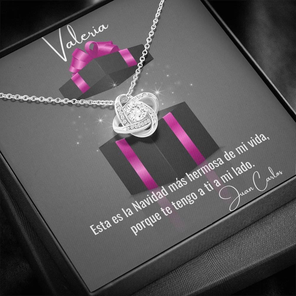 Regalo para el amor de mi vida en esta bella Navidad. - Collar Nudo de Amor con tarjeta Navideña. Jewelry/LoveKnot 