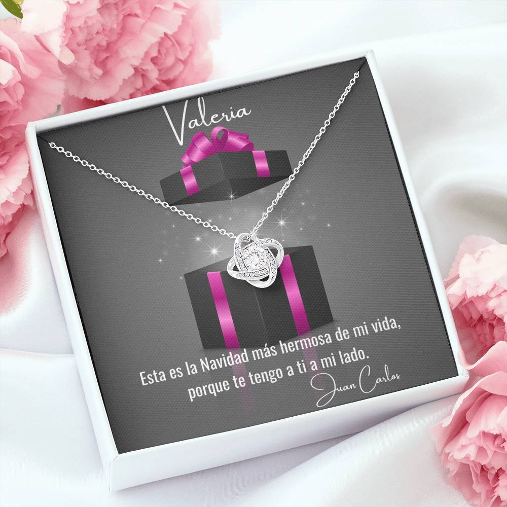 Regalo para el amor de mi vida en esta bella Navidad. - Collar Nudo de Amor con tarjeta Navideña. Jewelry/LoveKnot 