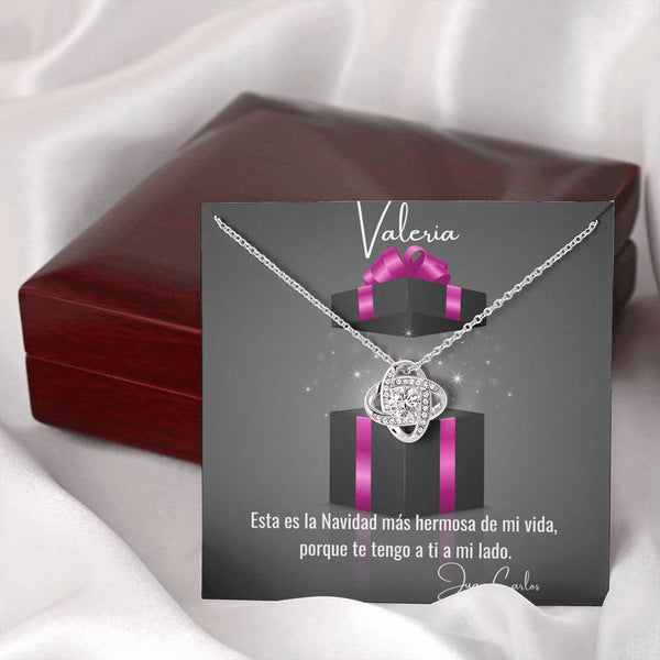 Regalo para el amor de mi vida en esta bella Navidad. - Collar Nudo de Amor con tarjeta Navideña. Jewelry/LoveKnot 