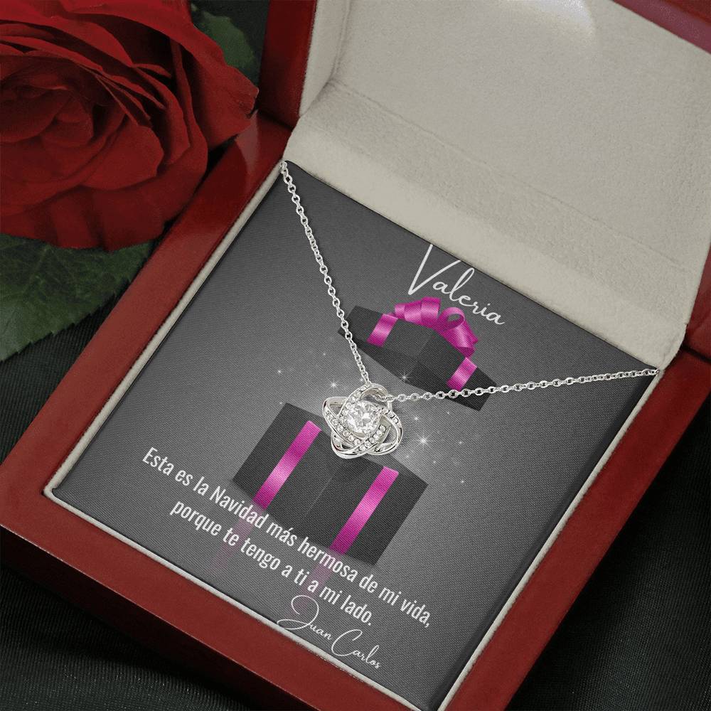 Regalo para el amor de mi vida en esta bella Navidad. - Collar Nudo de Amor con tarjeta Navideña. Jewelry/LoveKnot 