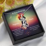 Regalo para el amor de tu vida - Collar 2 Jirafas. Personaliza la tarjeta, ten por seguro que le encantará. Jewelry ShineOn Fulfillment 