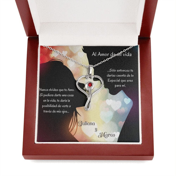 Regalo para el Amor de tu Vida - Collar Estetoscopio para enfermeras, doctoras... Jewelry Caja de Madera con Luz - Mahogany 