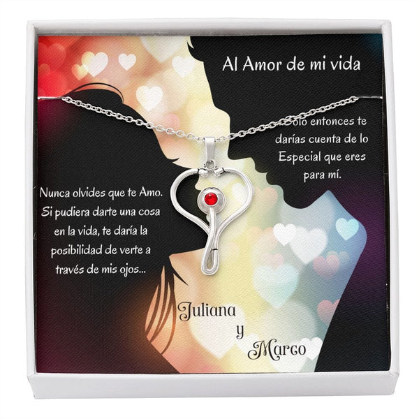 Regalo para el Amor de tu Vida - Collar Estetoscopio para enfermeras, doctoras... Jewelry Caja Estándar 