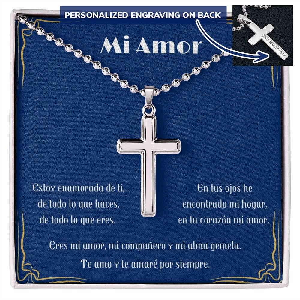 Regalo para el hombre de tu vida - Collar cruz personalizada Jewelry/EngravedCross ShineOn Fulfillment Caja de regalo Incluida 
