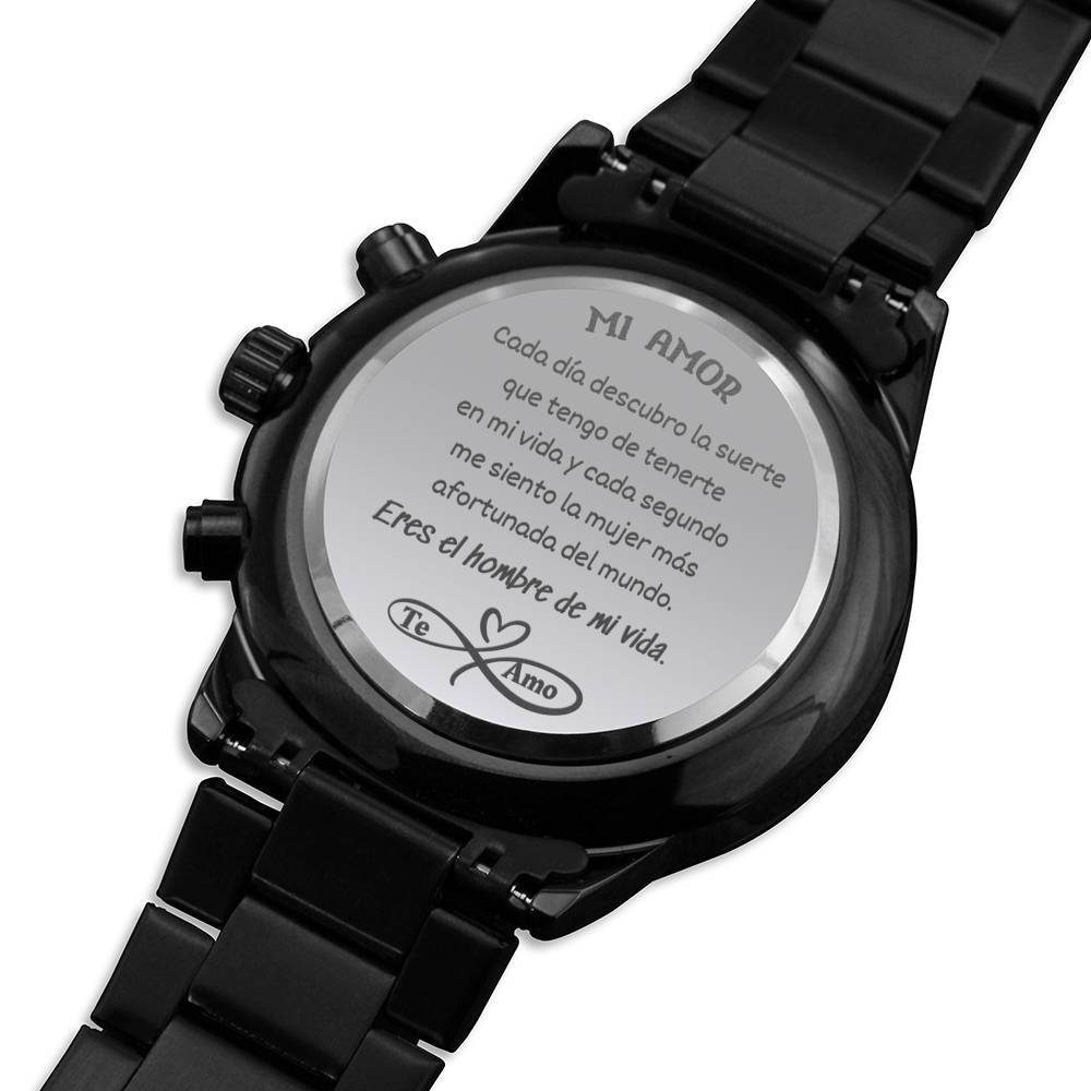 Regalo para el Hombre de tu Vida - Reloj cronógrafo Negro Jewelry ShineOn Fulfillment 