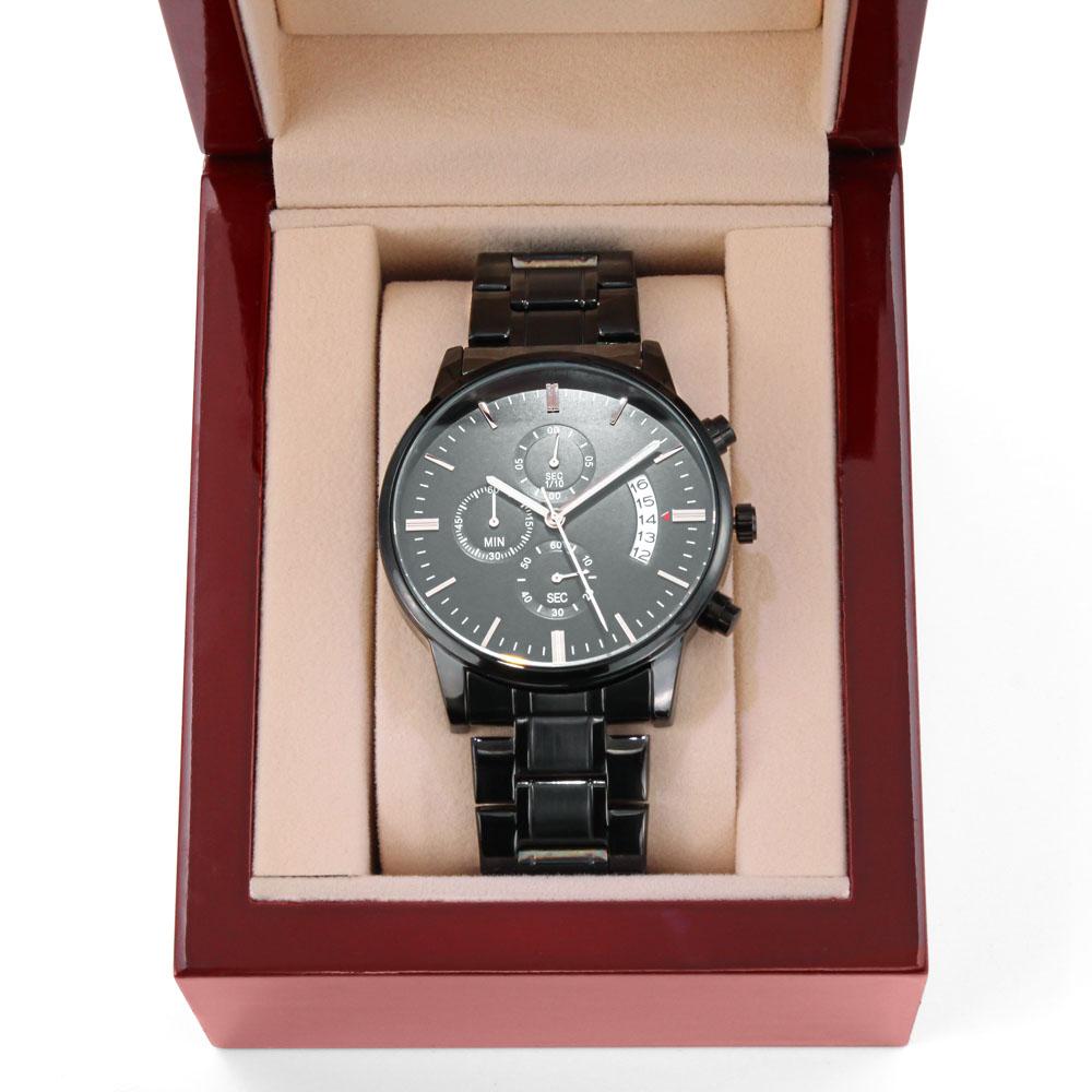 Regalo para el Hombre de tu Vida - Reloj cronógrafo Negro Jewelry/Watch 