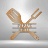 Regalo para Papá parrillero - el Rey del BBQ - Letrero Personalizado en metal Custom My Easy Monogram Copper 12