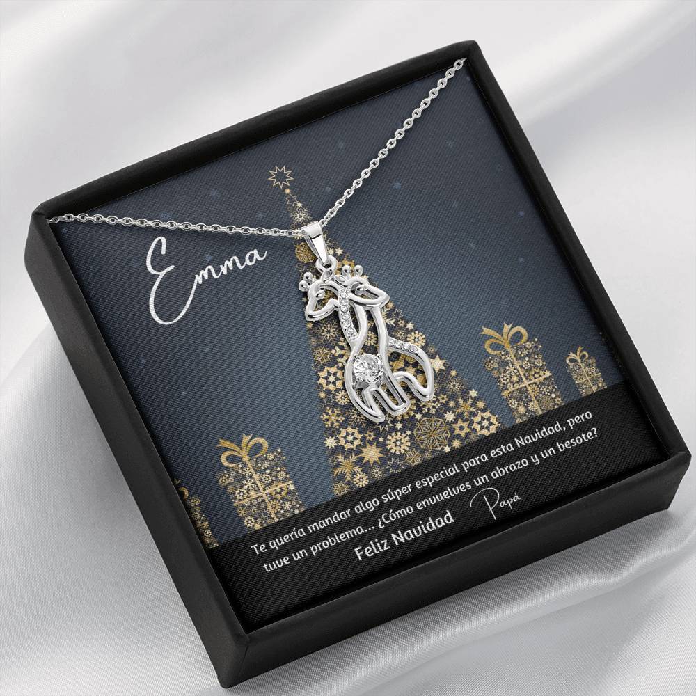 Regalo para esa persona especial en esta navidad- Collar 2 Jirafas. Personaliza la tarjeta para esa persona que amas y demuéstrale cuánto la amas. Jewelry 