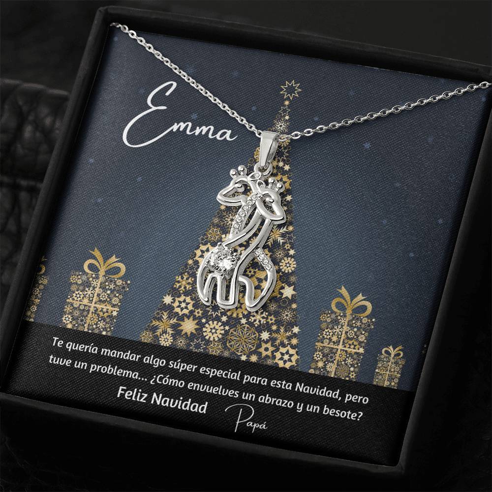 Regalo para esa persona especial en esta navidad- Collar 2 Jirafas. Personaliza la tarjeta para esa persona que amas y demuéstrale cuánto la amas. Jewelry 