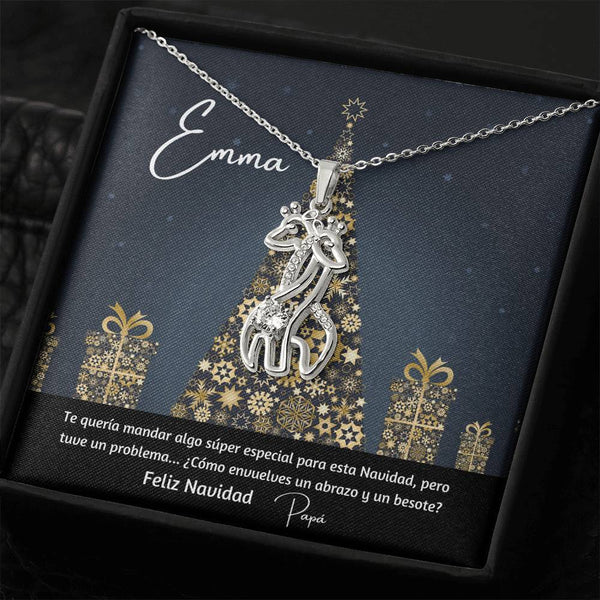 Regalo para esa persona especial en esta navidad- Collar 2 Jirafas. Personaliza la tarjeta para esa persona que amas y demuéstrale cuánto la amas. Jewelry 