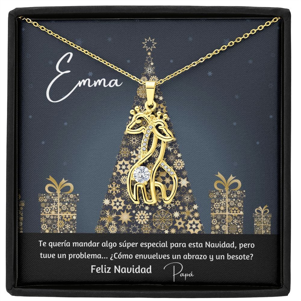 Regalo para esa persona especial en esta navidad- Collar 2 Jirafas. Personaliza la tarjeta para esa persona que amas y demuéstrale cuánto la amas. Jewelry 18K Yellow Gold Finish 