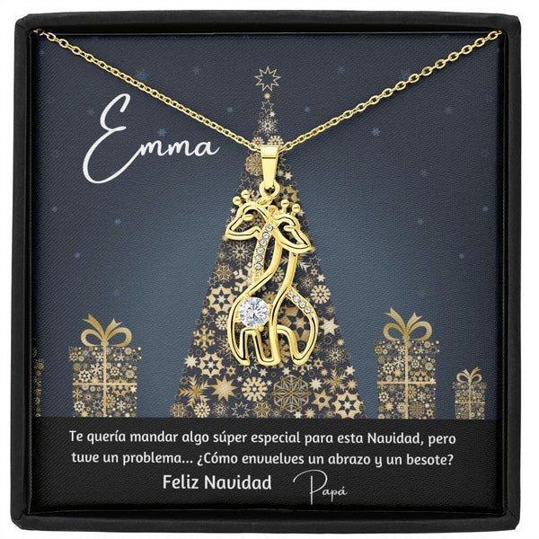 Regalo para esa persona especial en esta navidad- Collar 2 Jirafas. Personaliza la tarjeta para esa persona que amas y demuéstrale cuánto la amas. Jewelry 18K Yellow Gold Finish 