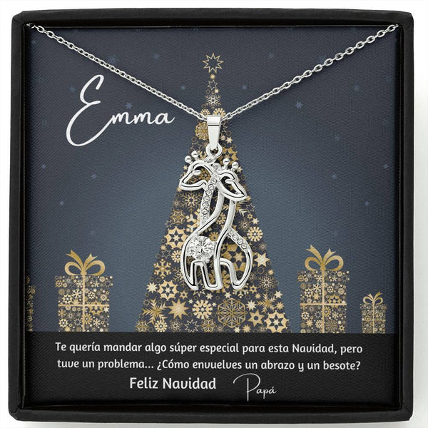 Regalo para esa persona especial en esta navidad- Collar 2 Jirafas. Personaliza la tarjeta para esa persona que amas y demuéstrale cuánto la amas. Jewelry 