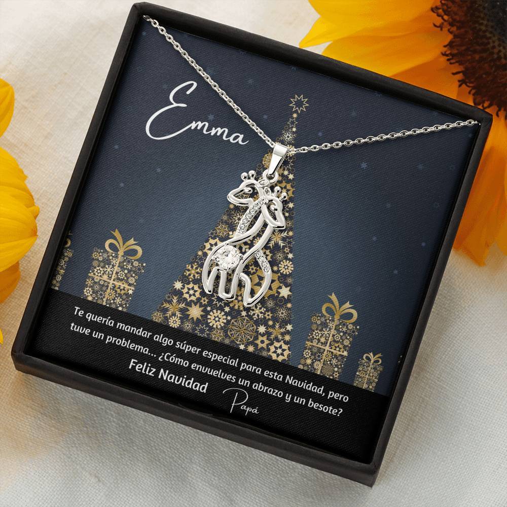Regalo para esa persona especial en esta navidad- Collar 2 Jirafas. Personaliza la tarjeta para esa persona que amas y demuéstrale cuánto la amas. Jewelry ShineOn Fulfillment 
