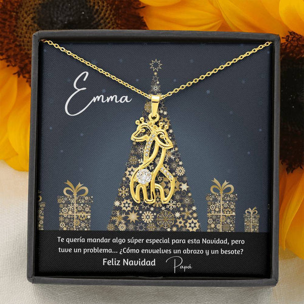 Regalo para esa persona especial en esta navidad- Collar 2 Jirafas. Personaliza la tarjeta para esa persona que amas y demuéstrale cuánto la amas. Jewelry 