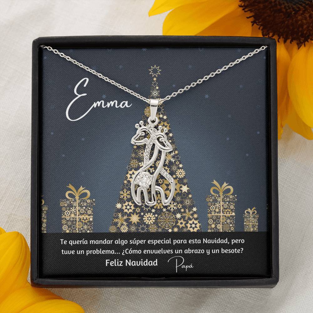 Regalo para esa persona especial en esta navidad- Collar 2 Jirafas. Personaliza la tarjeta para esa persona que amas y demuéstrale cuánto la amas. Jewelry 