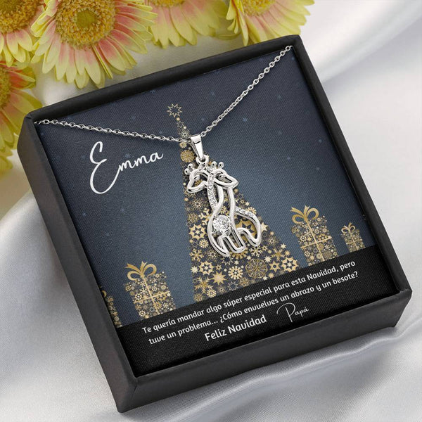 Regalo para esa persona especial en esta navidad- Collar 2 Jirafas. Personaliza la tarjeta para esa persona que amas y demuéstrale cuánto la amas. Jewelry 