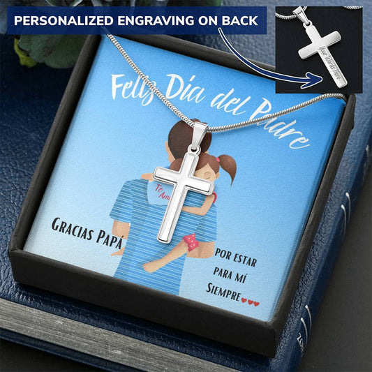 Regalo para este Día del Padre - Regálale un collar que puedes grabar. Jewelry/EngravedCross Caja de regalo Incluida 