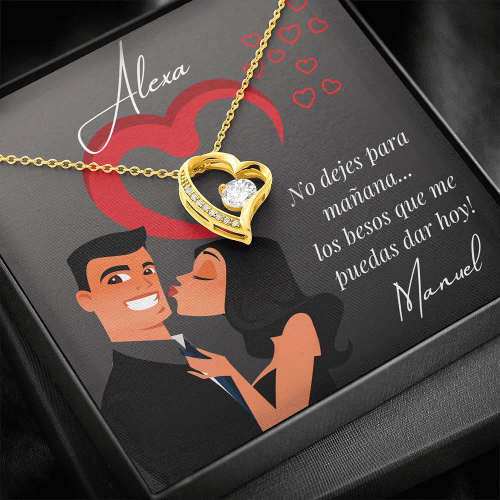 Regalo para hacer sonreír a tu pareja - No dejes para mañana… - Collar Forever Love con Tarjeta divertida y personalizada. Jewelry/ForeverLove 