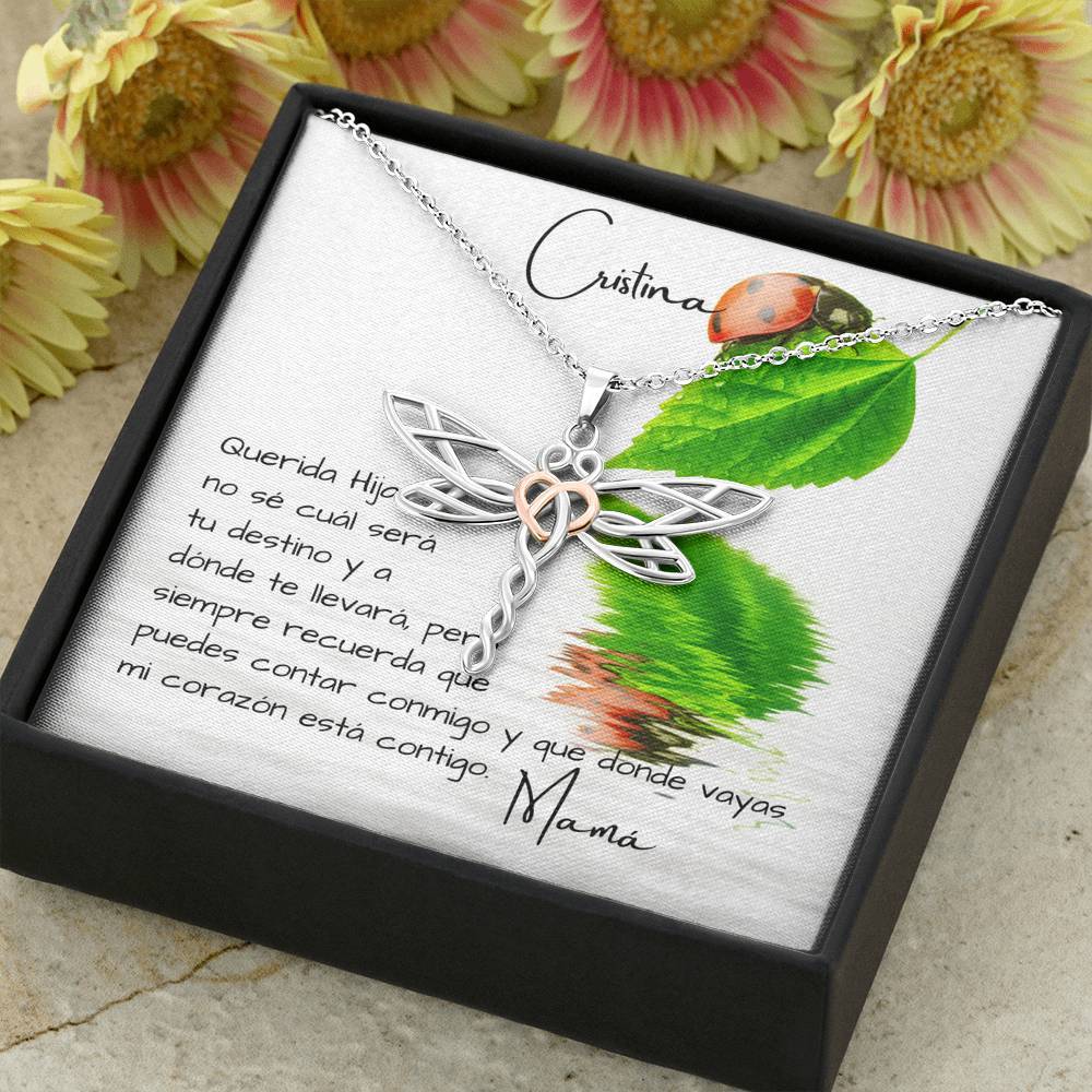 Regalo para hija de mamá- Collar libélula - Personaliza la tarjeta para que el regalo sea único. Jewelry 