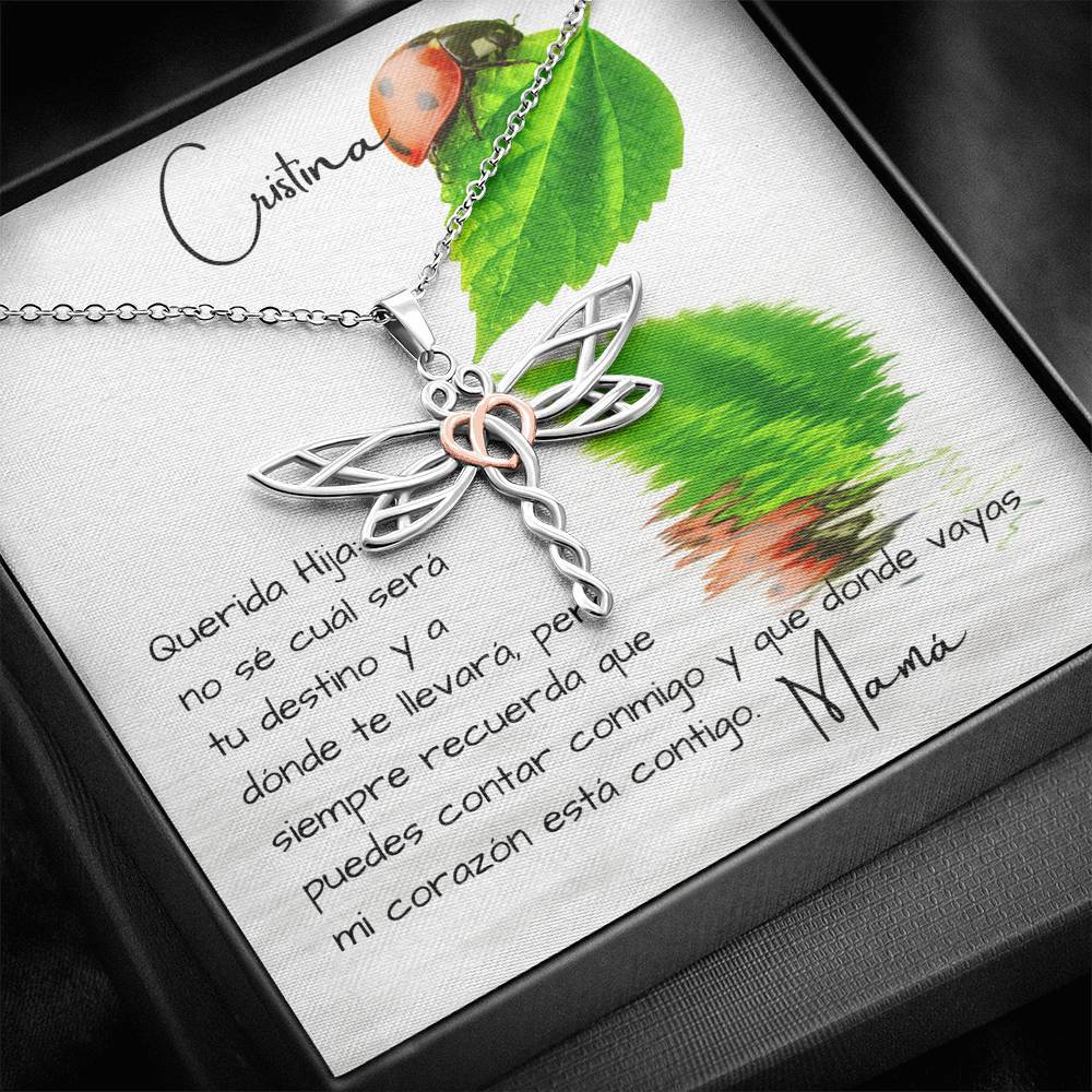 Regalo para hija de mamá- Collar libélula - Personaliza la tarjeta para que el regalo sea único. Jewelry ShineOn Fulfillment 