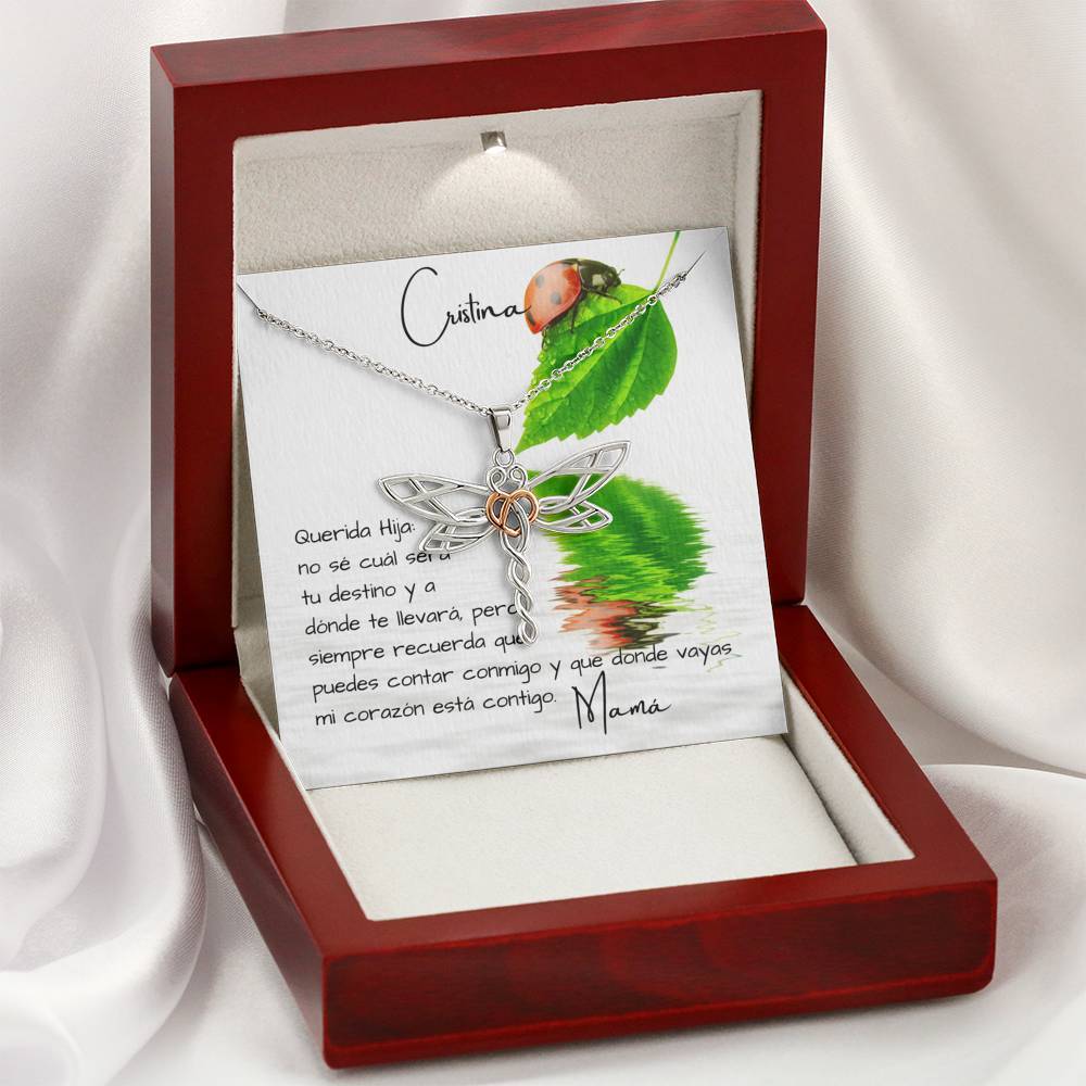 Regalo para hija de mamá- Collar libélula - Personaliza la tarjeta para que el regalo sea único. Jewelry 