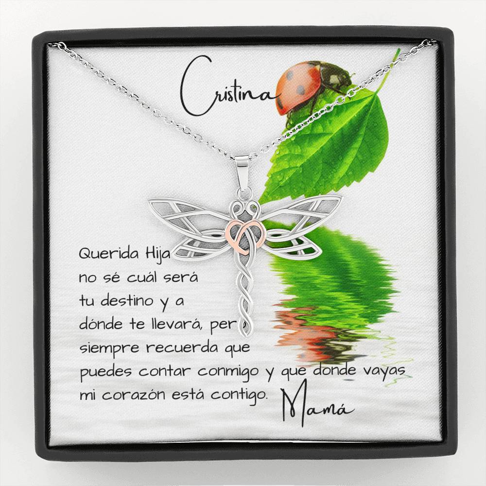 Regalo para hija de mamá- Collar libélula - Personaliza la tarjeta para que el regalo sea único. Jewelry 