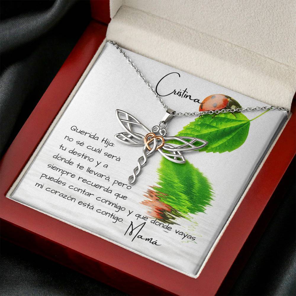 Regalo para hija de mamá- Collar libélula - Personaliza la tarjeta para que el regalo sea único. Jewelry 