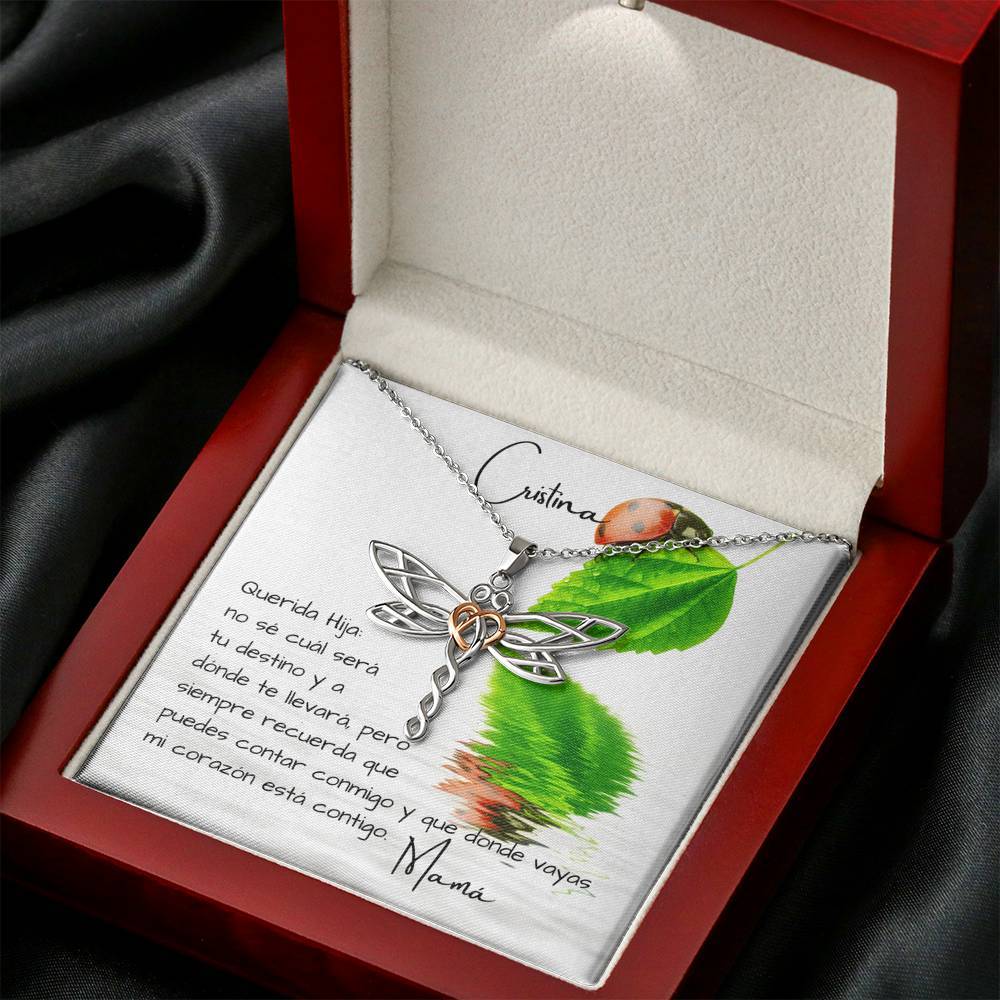 Regalo para hija de mamá- Collar libélula - Personaliza la tarjeta para que el regalo sea único. Jewelry ShineOn Fulfillment 