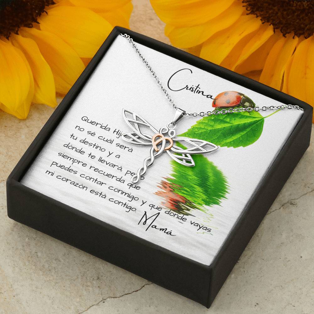 Regalo para hija de mamá- Collar libélula - Personaliza la tarjeta para que el regalo sea único. Jewelry 