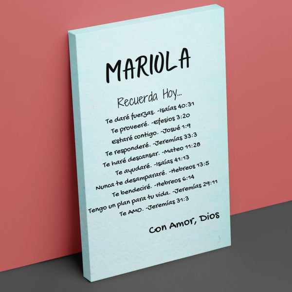 Regalo para hija & hijo- nieto - sobrino - hermano - Recuerda Hoy... Personalízalo. Canvas 