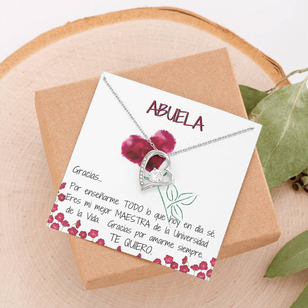 Regalo para la Mejor Maestra de la Vida, mi Abuela - Collar Amor por siempre Jewelry 