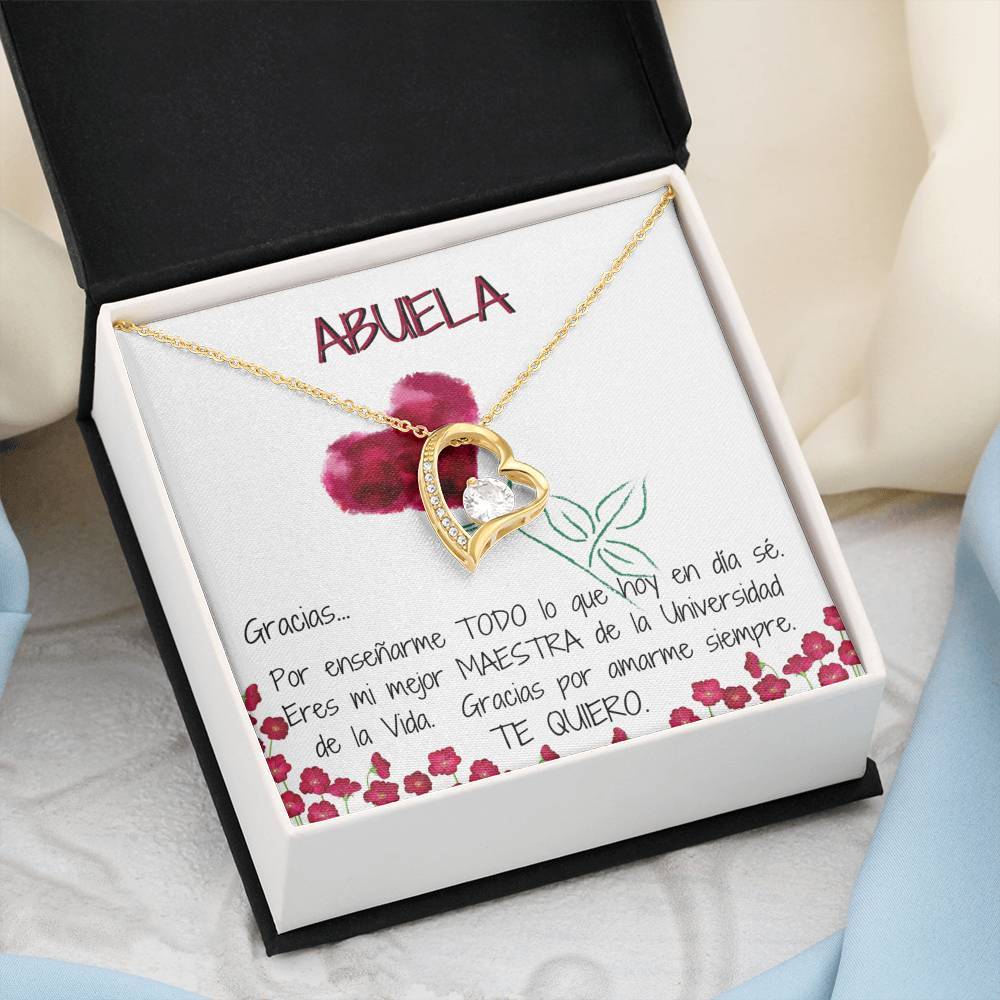Regalo para la Mejor Maestra de la Vida, mi Abuela - Collar Amor por siempre Jewelry 