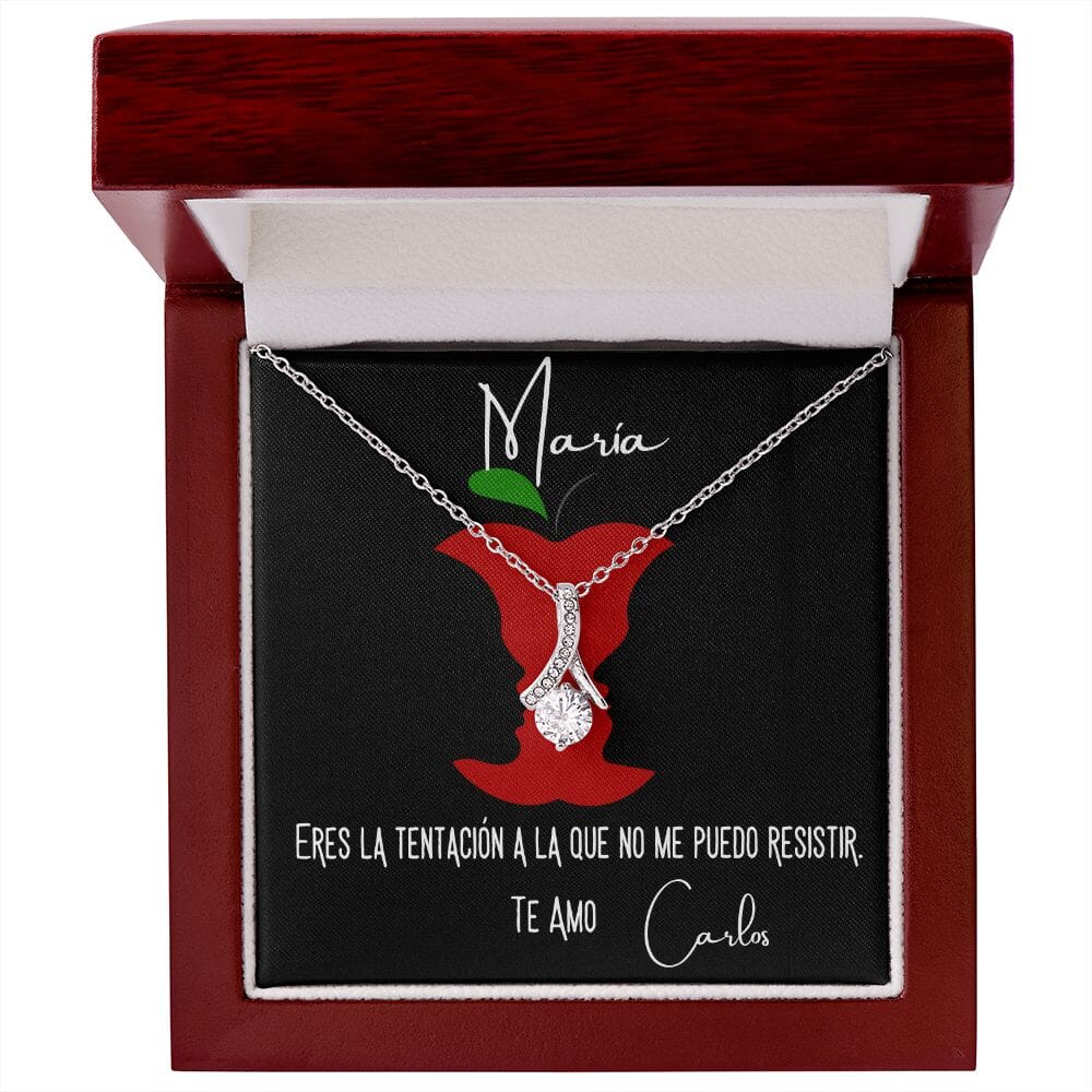 Regalo para la tentación de tu vida - Collar Alluring con caja de regalo y tarjeta personalizada. Jewelry/AlluringBeauty Caja de madera de lujo Mahogany con luz 