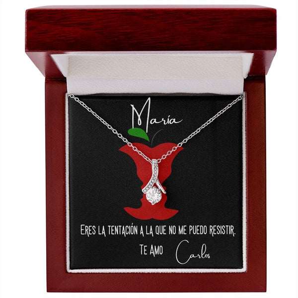 Regalo para la tentación de tu vida - Collar Alluring con caja de regalo y tarjeta personalizada. Jewelry/AlluringBeauty Caja de madera de lujo Mahogany con luz 