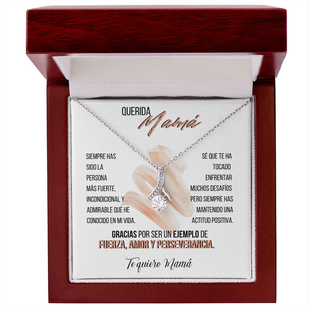 Regalo para Mamá - Collar Alluring - Siempre has sido la persona más fuerte... Jewelry/AlluringBeauty Caja de lujo de madera con luz LED - Mahogany 