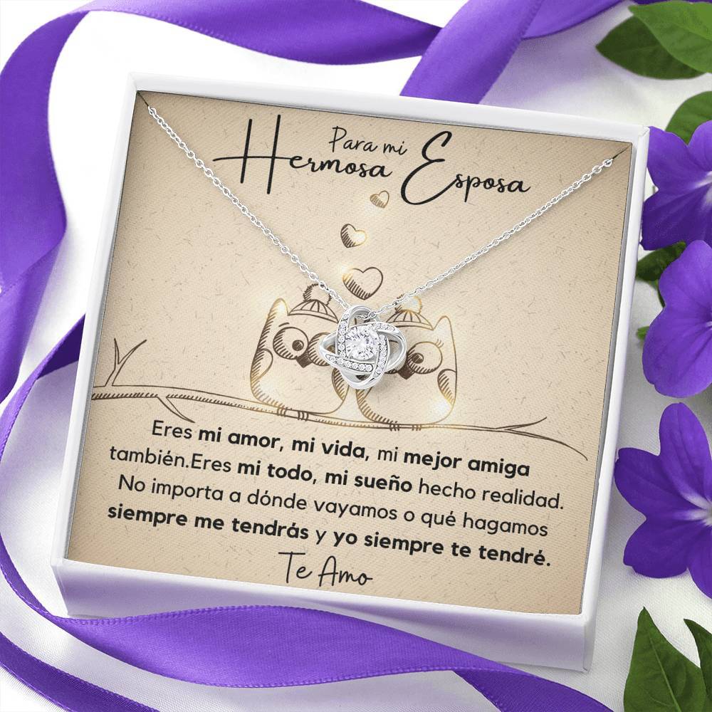 Regalo para mi hermosa esposa - Collar Nudo de Amor Jewelry/LoveKnot 